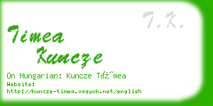 timea kuncze business card